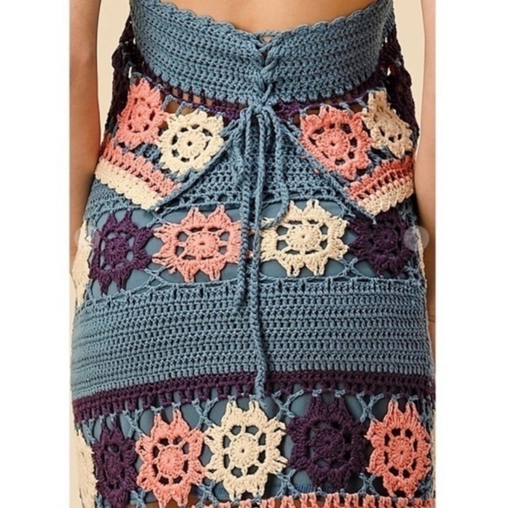 Boho Chic crochet halter top skirt set - Picture 4 of 5